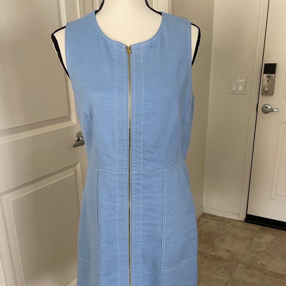 Diane von Furstenberg blue stretch cotton dress